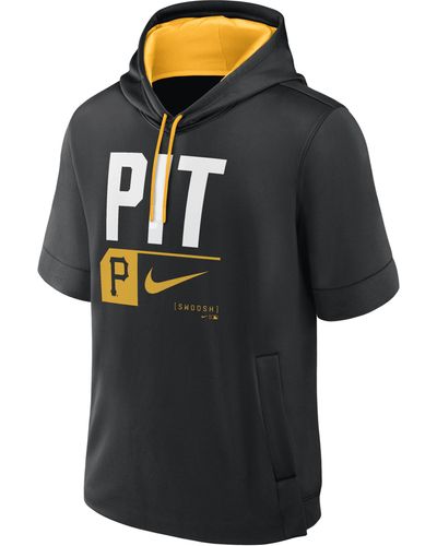 Nike Pittsburgh Pirates Tri Code Lockup Mlb Short-sleeve Pullover Hoodie - Black