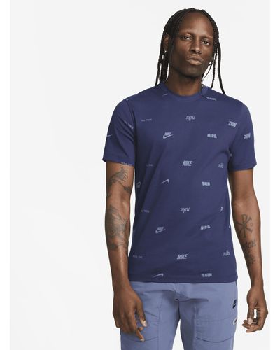 Nike Club Allover Print T-shirt - Blue
