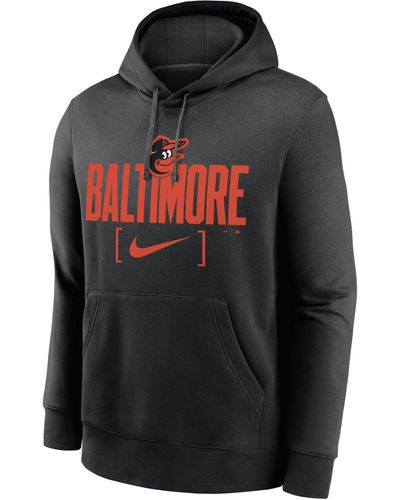 Nike Baltimore Orioles Club Slack Mlb Pullover Hoodie - Black