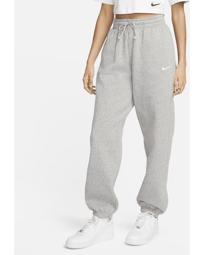 Nike Sportswear Phoenix Fleece High-waisted Oversized Tracksuit Bottoms Polyester - Gray