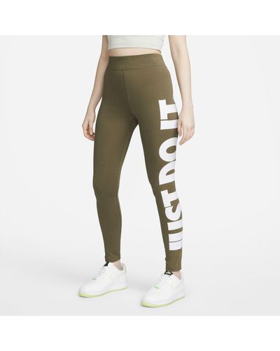 Nike Sportswear Essential High-waisted Graphic Leggings - Green