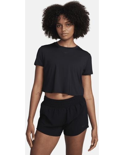 Nike One Classic Dri-fit Short-sleeve Cropped Top - Black