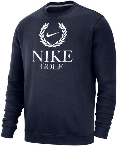 Nike Golf Club Fleece Crew-neck Sweatshirt - Blue