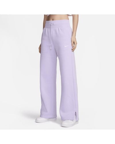 Nike Sportswear Phoenix Fleece High-waisted Wide-leg Tracksuit Bottoms - Purple