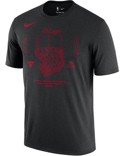 Nike Chicago Bulls Courtside Max90 Nba T-shirt in Black for Men | Lyst