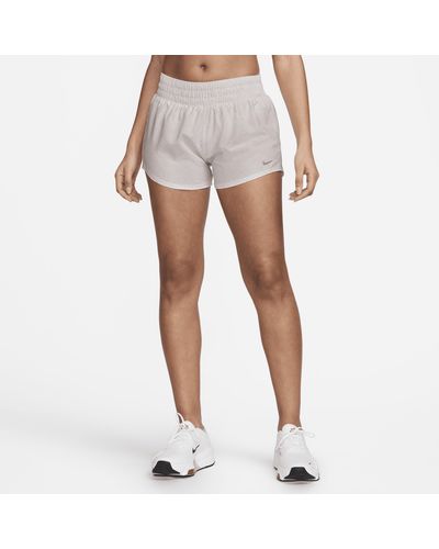 Nike One Dri-fit Mid-rise 3" Brief-lined Shorts - White
