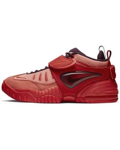 Nike X Ambush Air Adjust Force Leather And Mesh Low-top Sneakers - Red