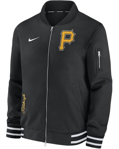 Nike Pittsburgh Pirates Authentic Collection Full-zip Bomber Jacket - Black