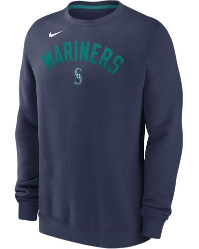Nike Seattle Mariners Classic Mlb Pullover Crew - Blue