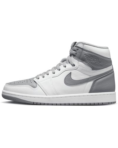 Nike Air Jordan 1 Retro High Og Shoes In Gray, - White