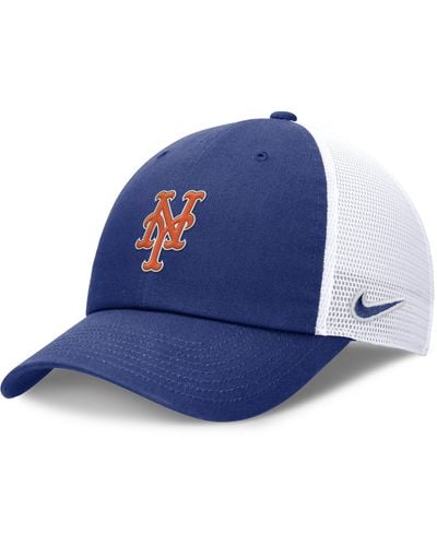 Nike New York Mets Evergreen Club Mlb Trucker Adjustable Hat - Blue