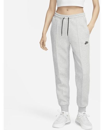 Nike Sportswear Tech Fleece joggingbroek Met Halfhoge Taille - Grijs