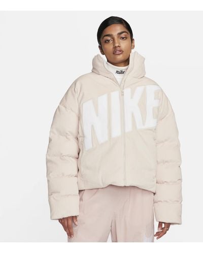 Nike Sportswear Essential Therma-fit Oversized Corduroy Puffer Cotton - Natural