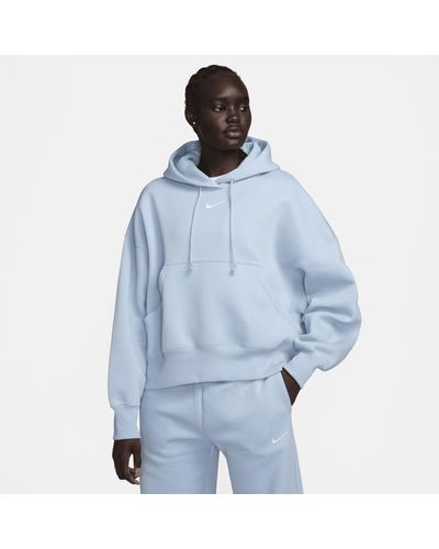 Nike Sportswear Phoenix Fleece Over-oversized Pullover Hoodie - Blue