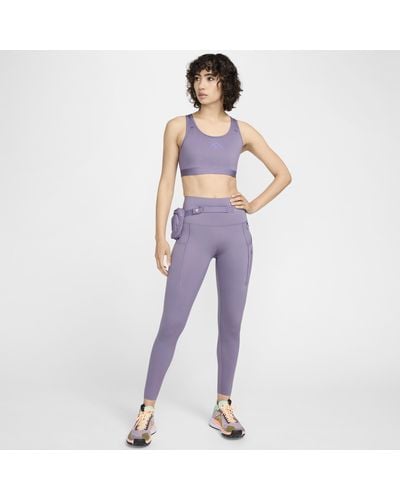 Nike Trail Go Firm-support High-waisted 7/8 leggings With Pockets - Purple