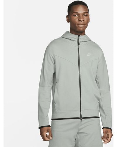 Nike Sportswear Tech Fleece Lightweight Full-zip Hoodie Sweatshirt - Gray
