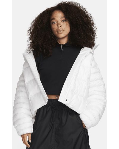 Nike Sportswear Swoosh Puffer Primaloft® Therma-fit Oversized Hooded Jacket - White