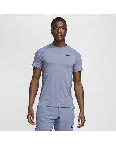Nike Flex Rep Dri-fit Short-sleeve Fitness Top 50% Recycled Polyester - Blue