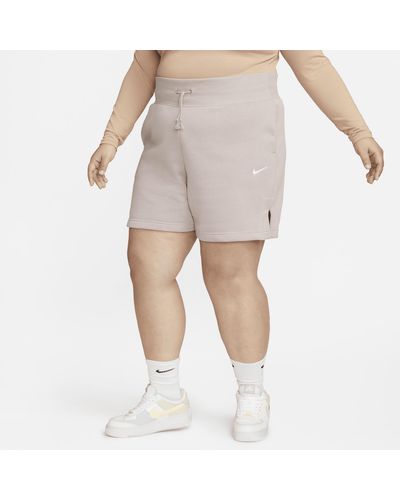 Nike Sportswear Phoenix Fleece High-waisted Loose-fit Shorts (plus Size) - Natural