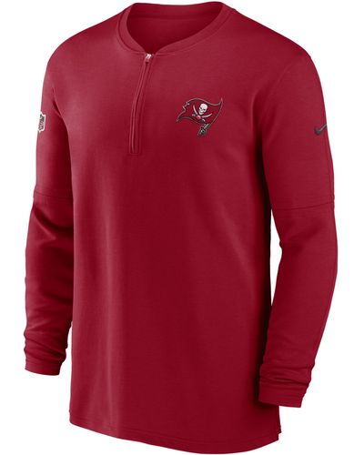 Nike Tampa Bay Buccaneers Sideline Men's Dri-fit Nfl 1/2-zip Long-sleeve Top - Red