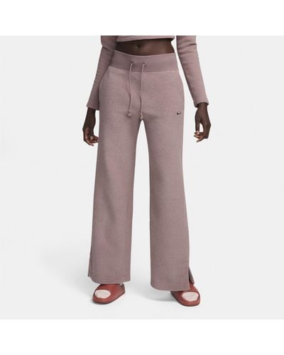 Nike Sportswear Phoenix Plush High-waisted Wide-leg Cosy Fleece Trousers - Pink