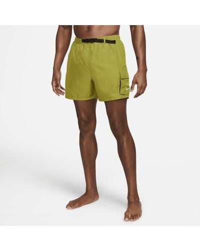 Nike 5" Belted Packable Swim Trunks - Green
