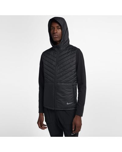Nike Aerolayer Hooded Running Jacket - Black