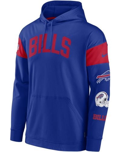 Nike Dri-fit Athletic Arch Jersey (nfl Buffalo Bills) Pullover Hoodie - Blue