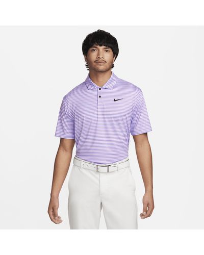 Nike Tour Dri-fit Striped Golf Polo - Purple