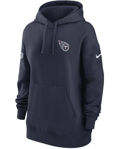 Nike Women's Sideline Club (NFL New England Patriots) Pullover Hoodie in Blue, Size: Medium | 00MW41S8K-E7V