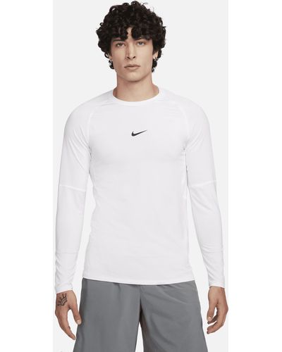 Nike Pro Dri-fit Slim Long-sleeve Fitness Top - White