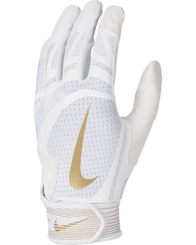 Nike Alpha Huarache Edge Baseball Batting Gloves - White