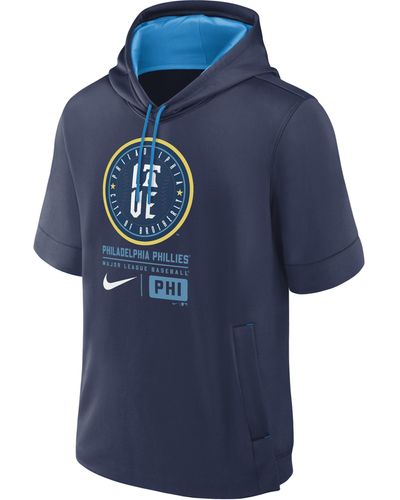 Nike Philadelphia Phillies City Connect Mlb Short-sleeve Pullover Hoodie - Blue