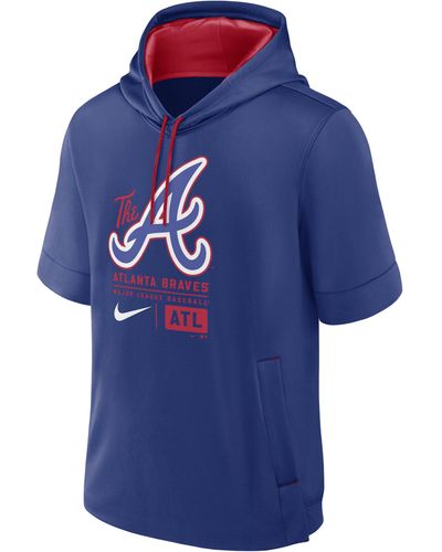 Nike Atlanta Braves City Connect Mlb Short-sleeve Pullover Hoodie - Blue