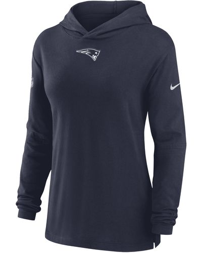 Nike Dri-fit Sideline (nfl New England Patriots) Long-sleeve Hooded Top - Blue