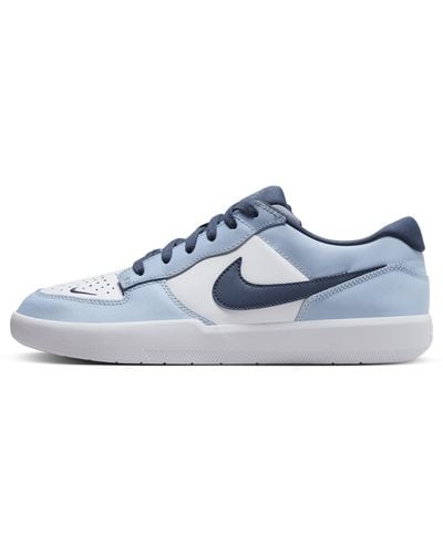 Nike Sb Force 58 Premium Skate Shoes Leather - Blue
