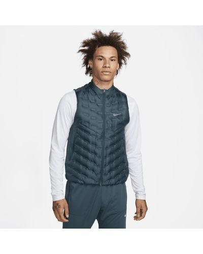 Nike Therma-fit Adv Repel Aeroloft Down Running Gilet 50% Recycled Polyester - Blue