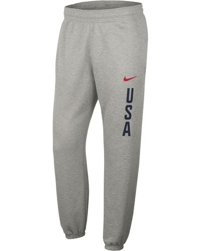 Nike Usa Practice Basketball Fleece Trousers Polyester - Grey