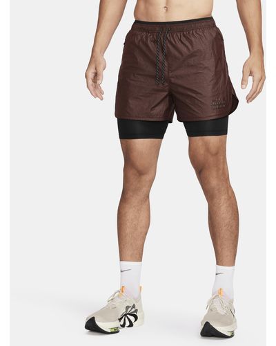 Nike Running Division Repel 7" 2-in-1 Running Shorts - Brown