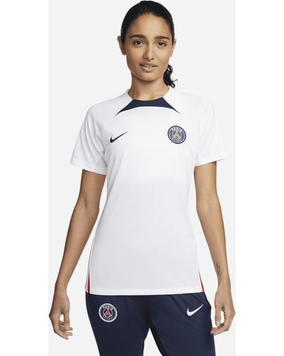 Nike Paris Saint-germain Strike Dri-fit Short-sleeve Soccer Top - White