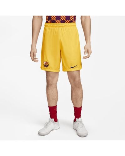 Nike Fc Barcelona 2023/24 Stadium Fourth Dri-fit Soccer Shorts - Yellow