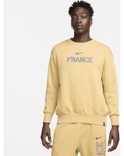 Nike Fff Phoenix Fleece Football Oversized Crew-neck Sweatshirt - Yellow