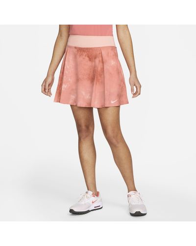 Nike Dri-fit Club Long Printed Golf Skirt In Pink,