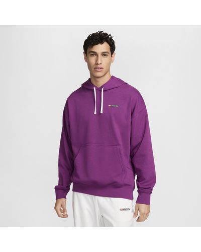 Nike Track Club Dri-fit Fleece Running Sweatshirt Polyester - Purple