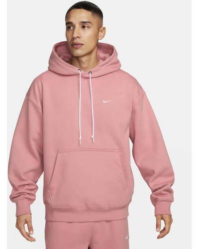 Nike Solo Swoosh Fleece Pullover Hoodie - Pink