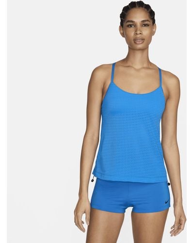 Nike Essential Layered Tankini Top - Blue