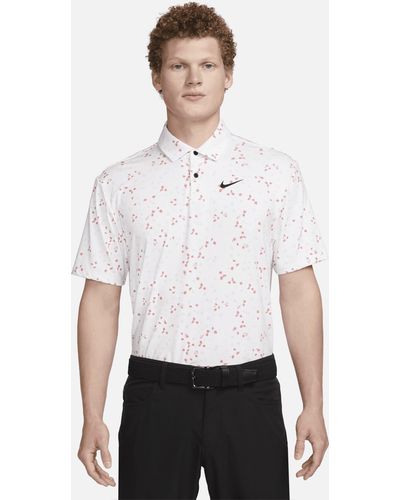 Nike Dri-fit Tour Floral Golf Polo Polyester - White