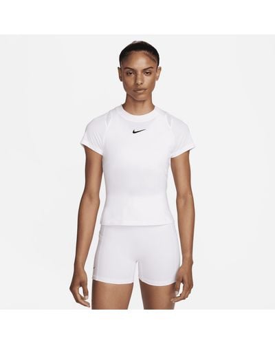 Nike Maglia da tennis a manica corta dri-fit court advantage - Bianco