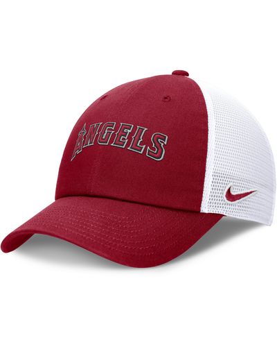 Nike Los Angeles Angels Evergreen Wordmark Club Mlb Adjustable Hat - Red