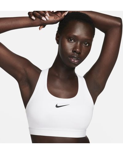 Nike Swoosh Medium-support Padded Sports Bra 50% Recycled Polyester - Brown